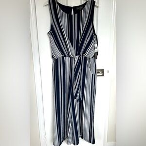 Romper Wide Leg BNWT Navy & White Stripes, pockets and tie up detail, size 14